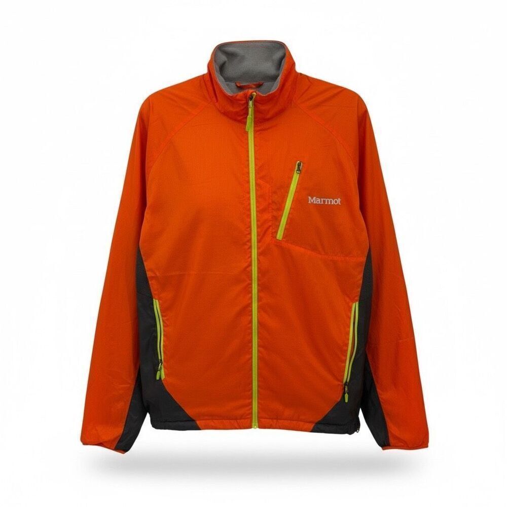 Marmot Men’s Stride Jacket Size Large Orange Safety Hiking Running